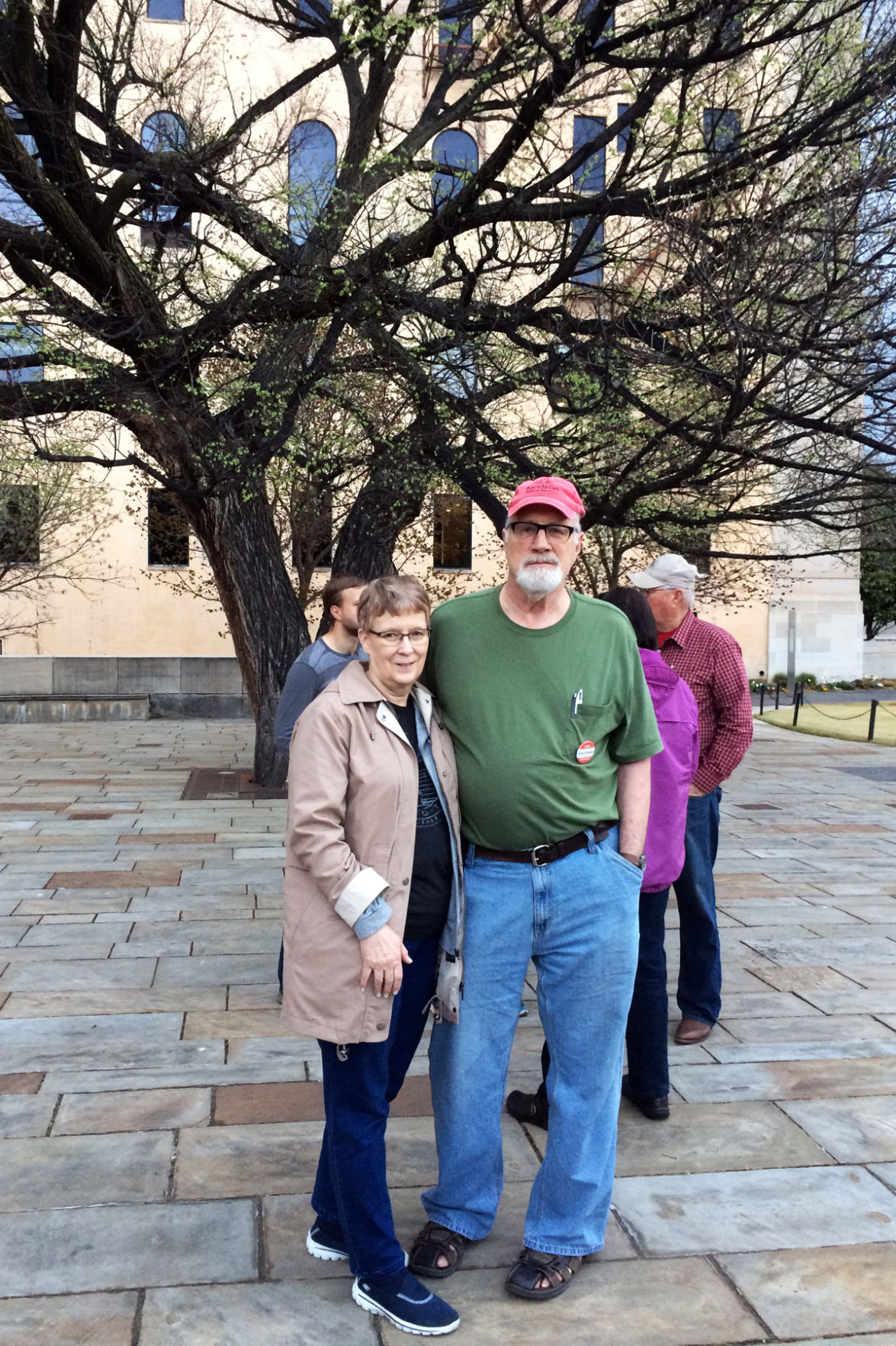 027 Norma and Steve Moseley at the Survivor Tree.JPG